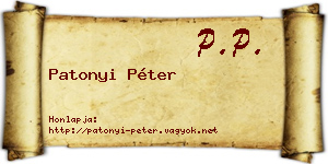 Patonyi Péter névjegykártya