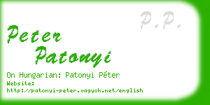 peter patonyi business card