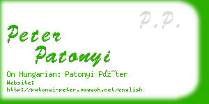 peter patonyi business card